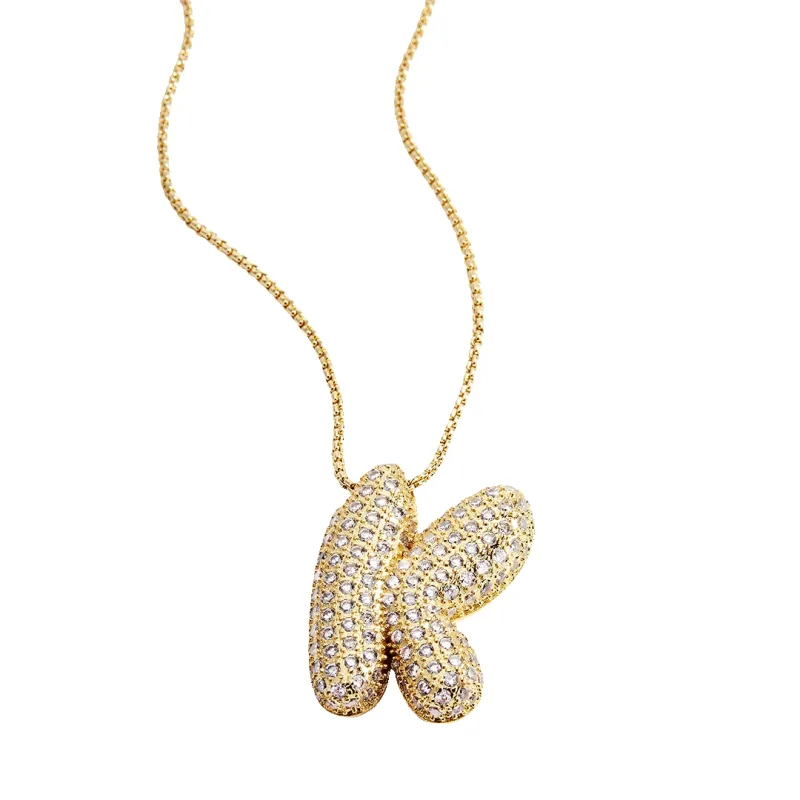 Pave Bubble Initial Necklace made by Mint & Lilly