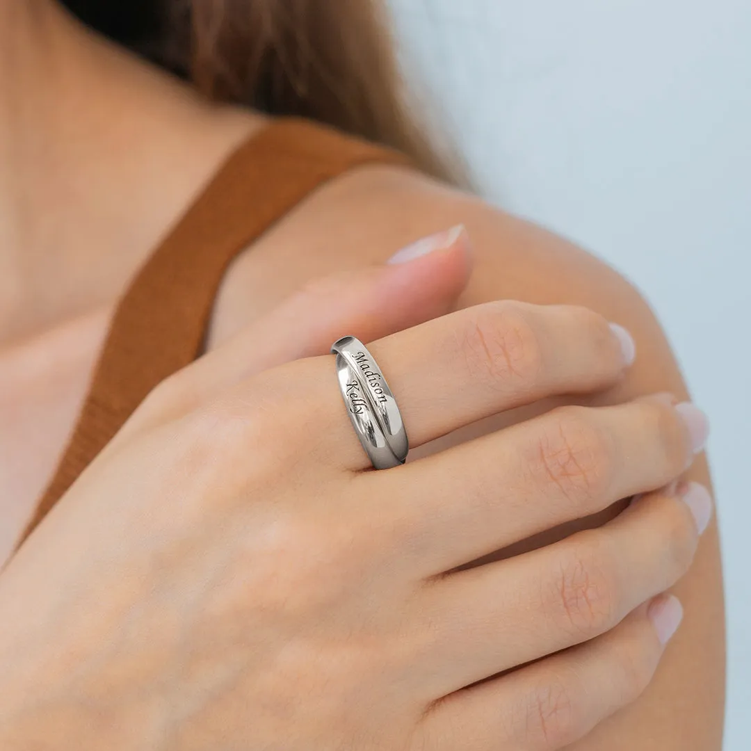 Interlocking Engraved Ring sold by Mint & Lilly product image thumbnail 4