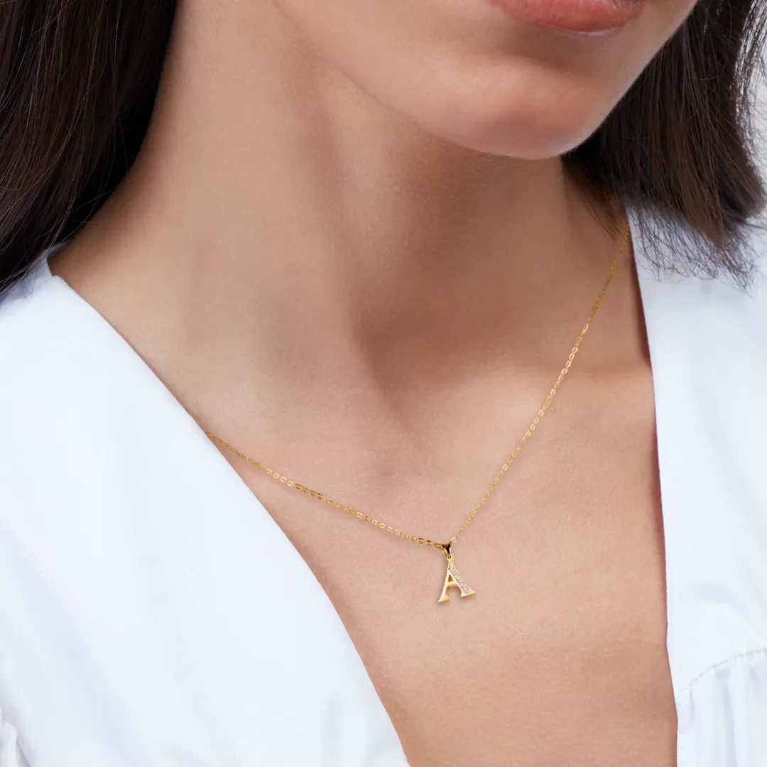 Crystal Accent Letter Satellite Necklace sold by Mint & Lilly product image thumbnail 3
