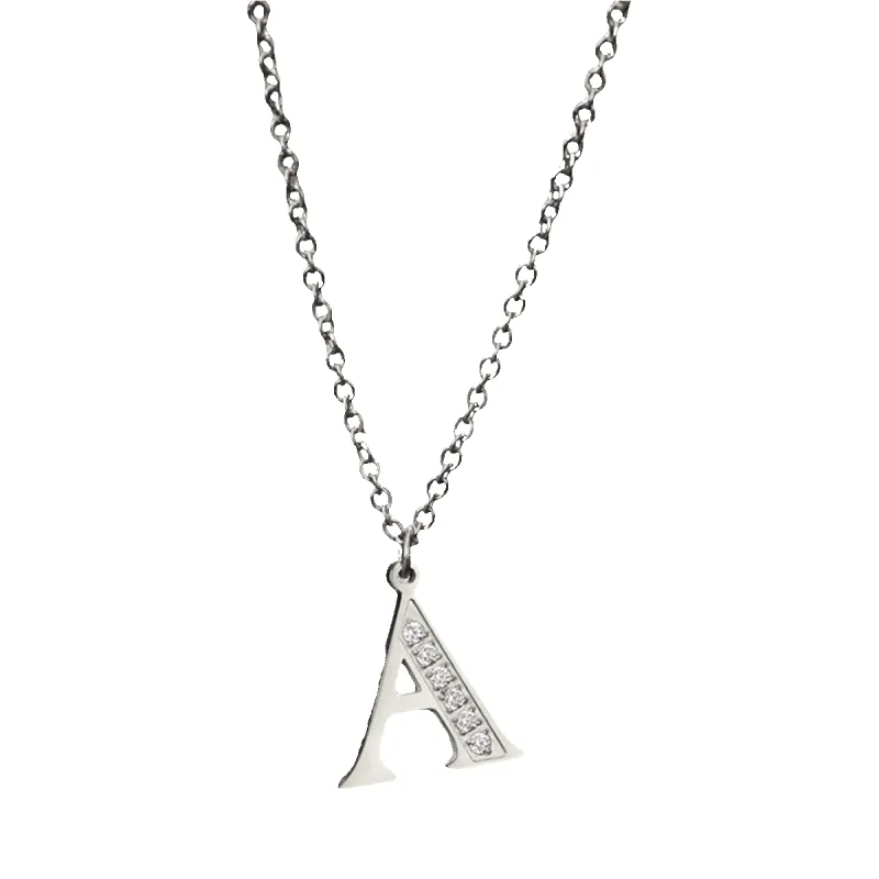 Crystal Accent Letter Satellite Necklace made by Mint & Lilly