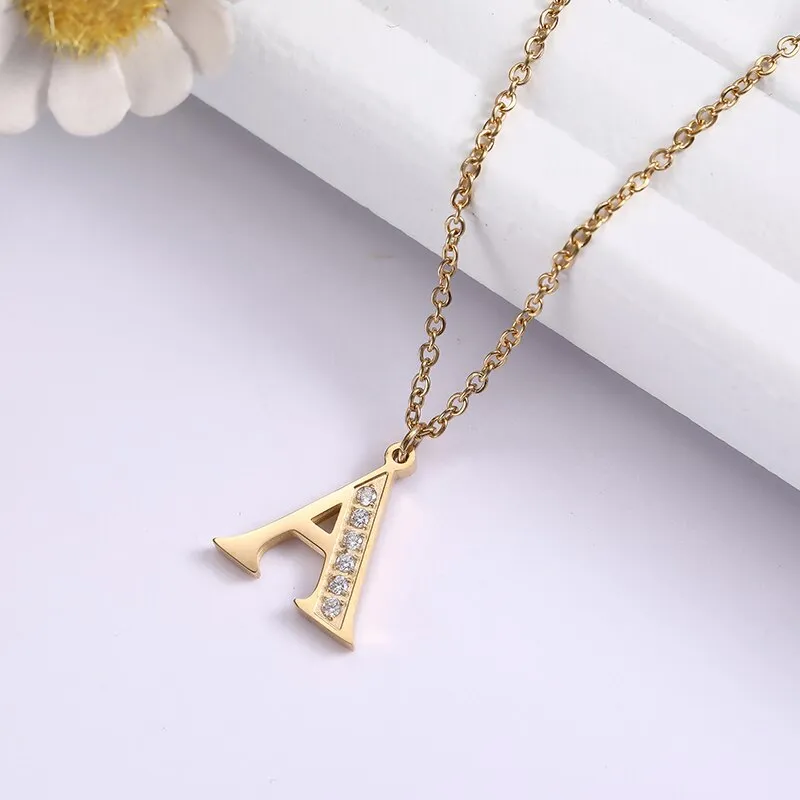 Crystal Accent Letter Satellite Necklace sold by Mint & Lilly product image thumbnail 5