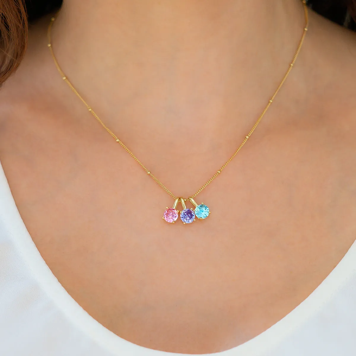 Dainty Birthstone Pendant Necklace sold by Mint & Lilly product image thumbnail 3