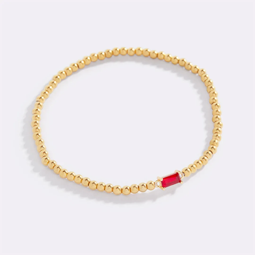 Gold Beaded Birthstone Bracelet sold by Mint & Lilly product image thumbnail 3
