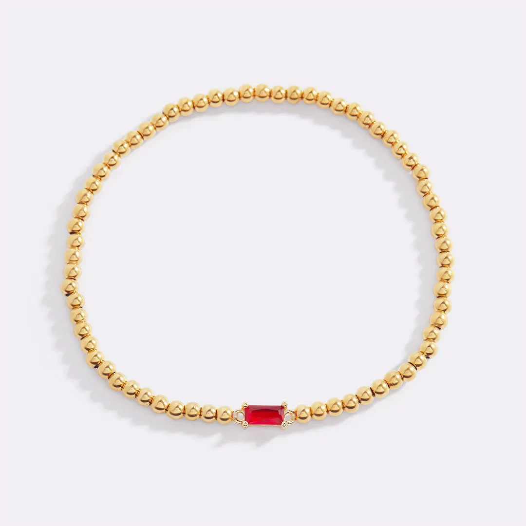 Gold Beaded Birthstone Bracelet sold by Mint & Lilly product image thumbnail 5