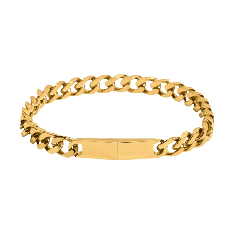 8mm Magnetic Clasp Cuban Chain Bracelet sold by Mint & Lilly