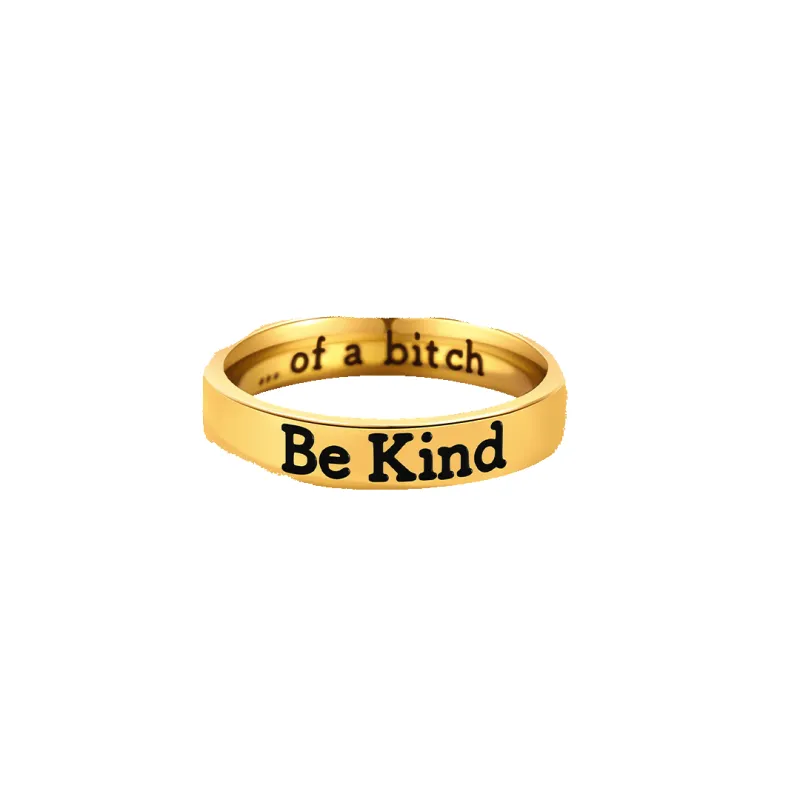 Be Kind Mantra Ring made by Mint & Lilly
