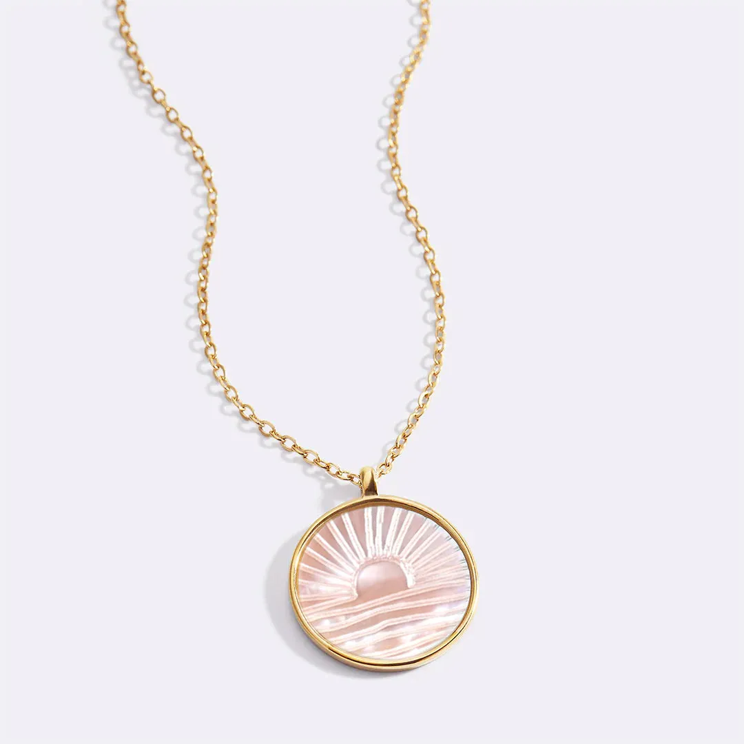 Mother of Pearl Sunrise Pendant Necklace sold by Mint & Lilly product image thumbnail 2