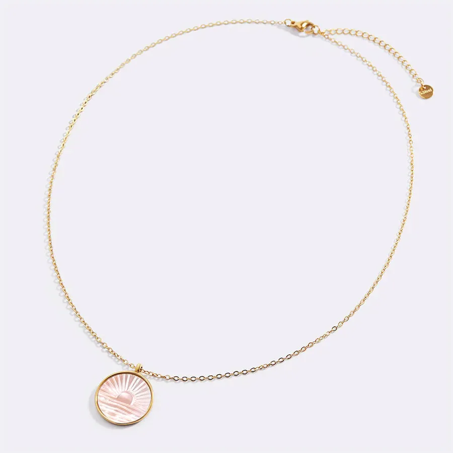 Mother of Pearl Sunrise Pendant Necklace sold by Mint & Lilly product image thumbnail 4