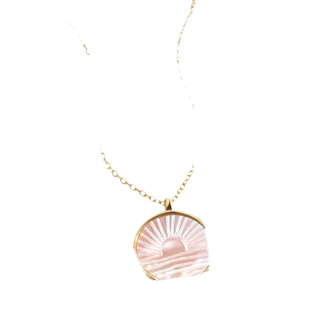 Mother of Pearl Sunrise Pendant Necklace sold by Mint & Lilly