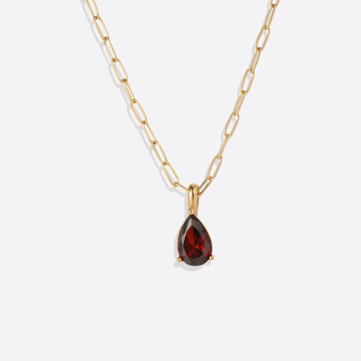 Birthstone Pendant Necklace with Dainty Paperclip Chain sold by Mint & Lilly product image thumbnail 2