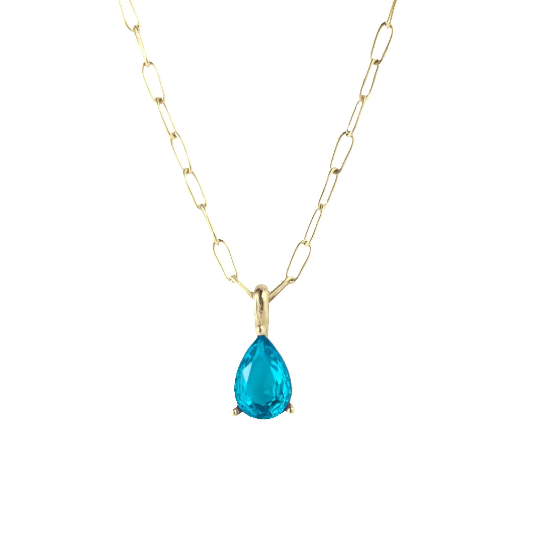 Birthstone Pendant Necklace with Dainty Paperclip Chain sold by Mint & Lilly product image thumbnail 5
