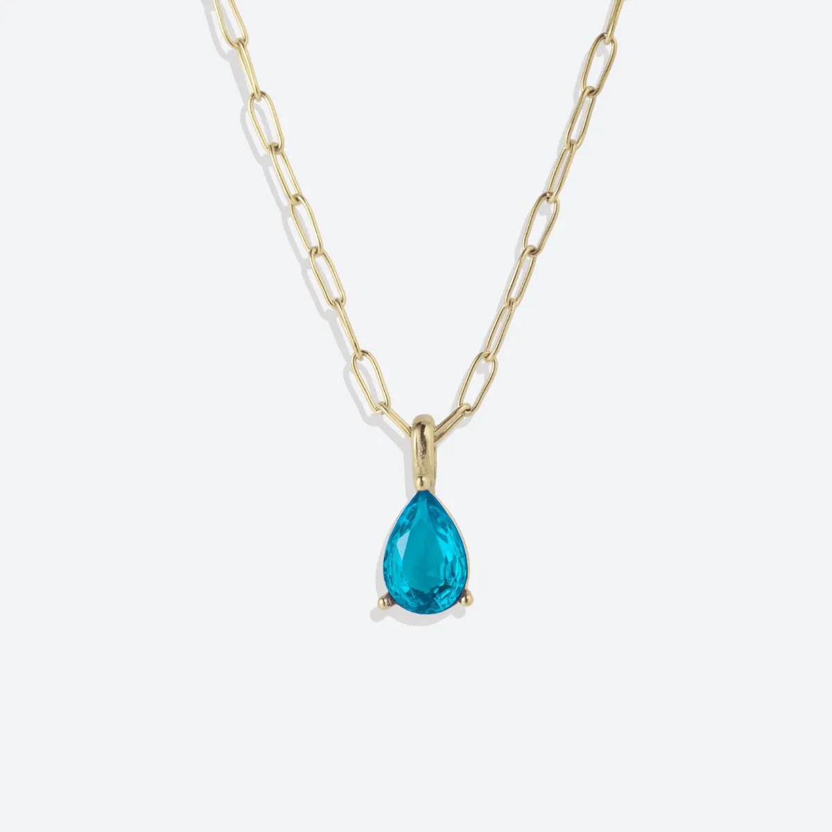 Birthstone Pendant Necklace with Dainty Paperclip Chain sold by Mint & Lilly product image thumbnail 4