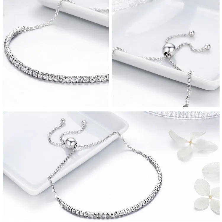 Thin Tennis Bracelet sold by Mint & Lilly product image thumbnail 5