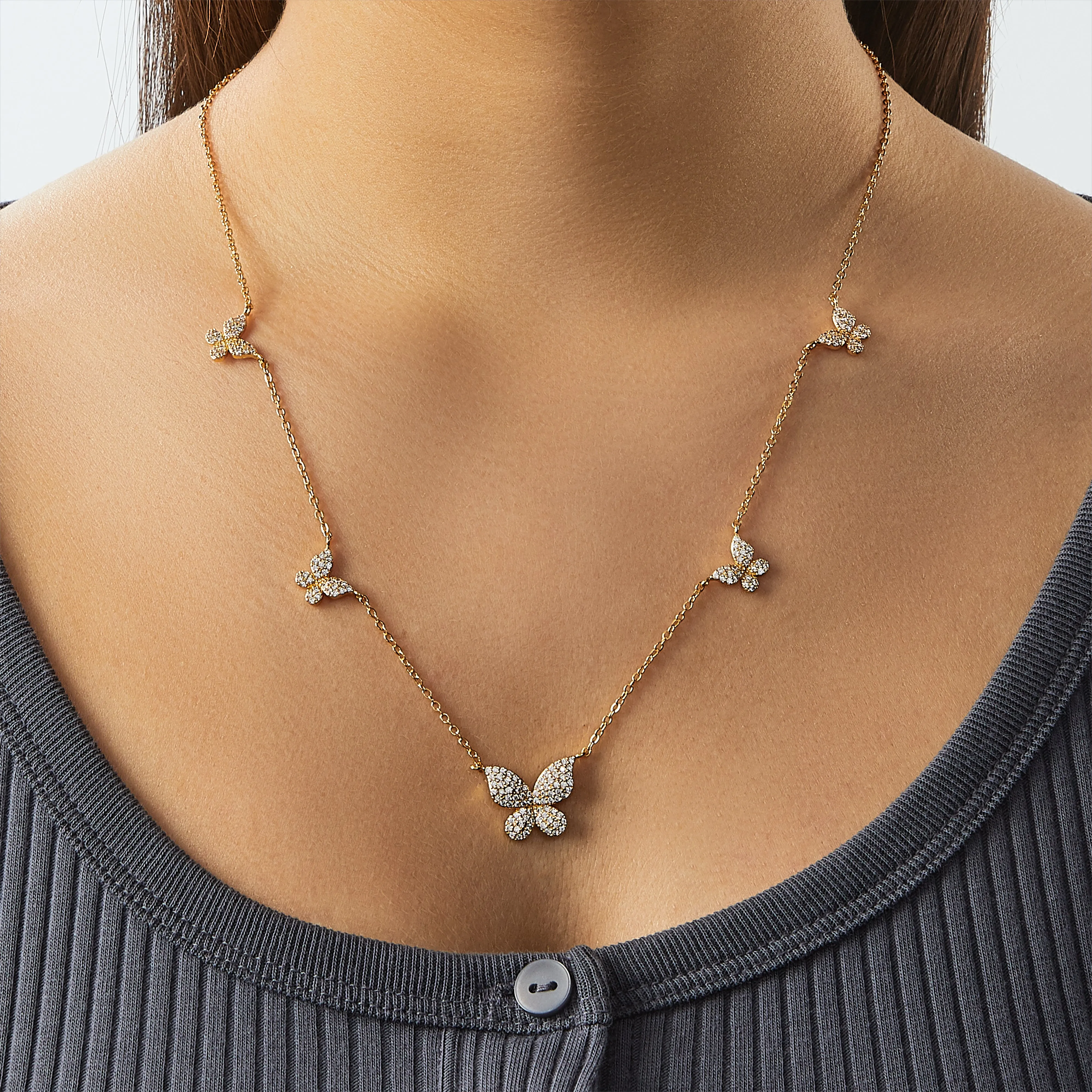 Five Butterfly Necklace sold by Mint & Lilly product image thumbnail 3