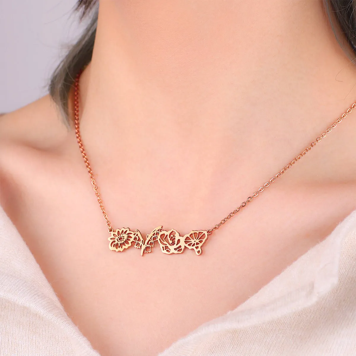 Personalized Birth Flower String Bouquet Necklace sold by Mint & Lilly product image thumbnail 5