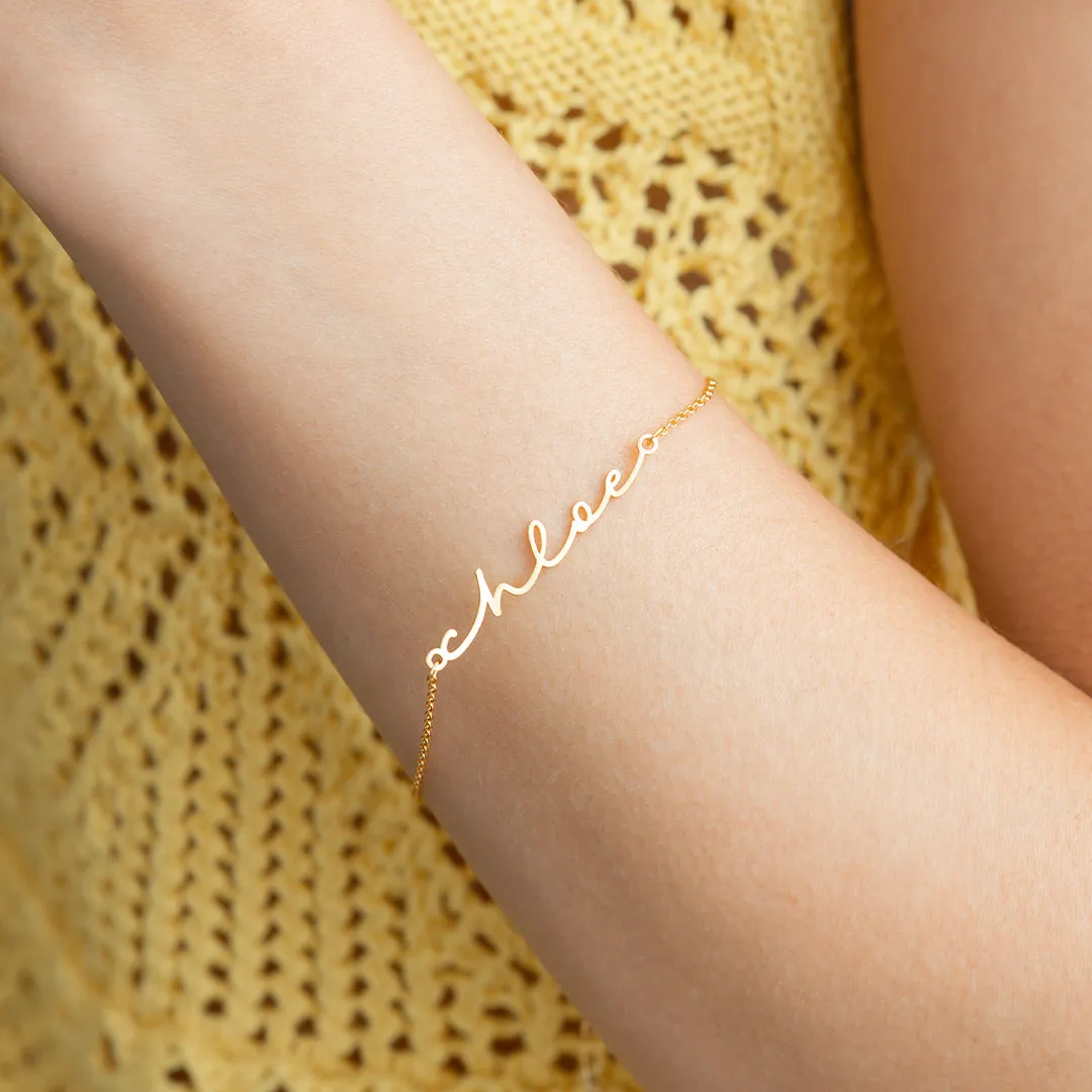 Dainty Script Name Bracelet sold by Mint & Lilly product image thumbnail 3