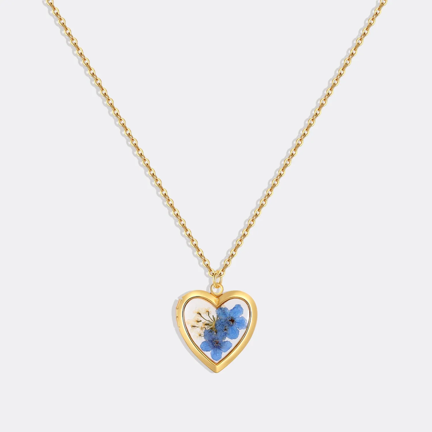 Handmade Pressed Flower Photo Heart Locket sold by Mint & Lilly product image thumbnail 2