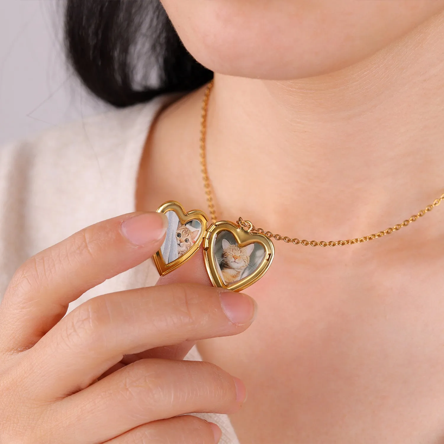 Handmade Pressed Flower Photo Heart Locket sold by Mint & Lilly product image thumbnail 4