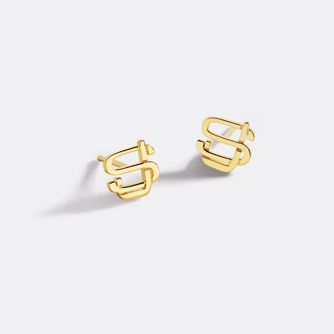 Custom Monogram Initial Earrings sold by Mint & Lilly product image thumbnail 2