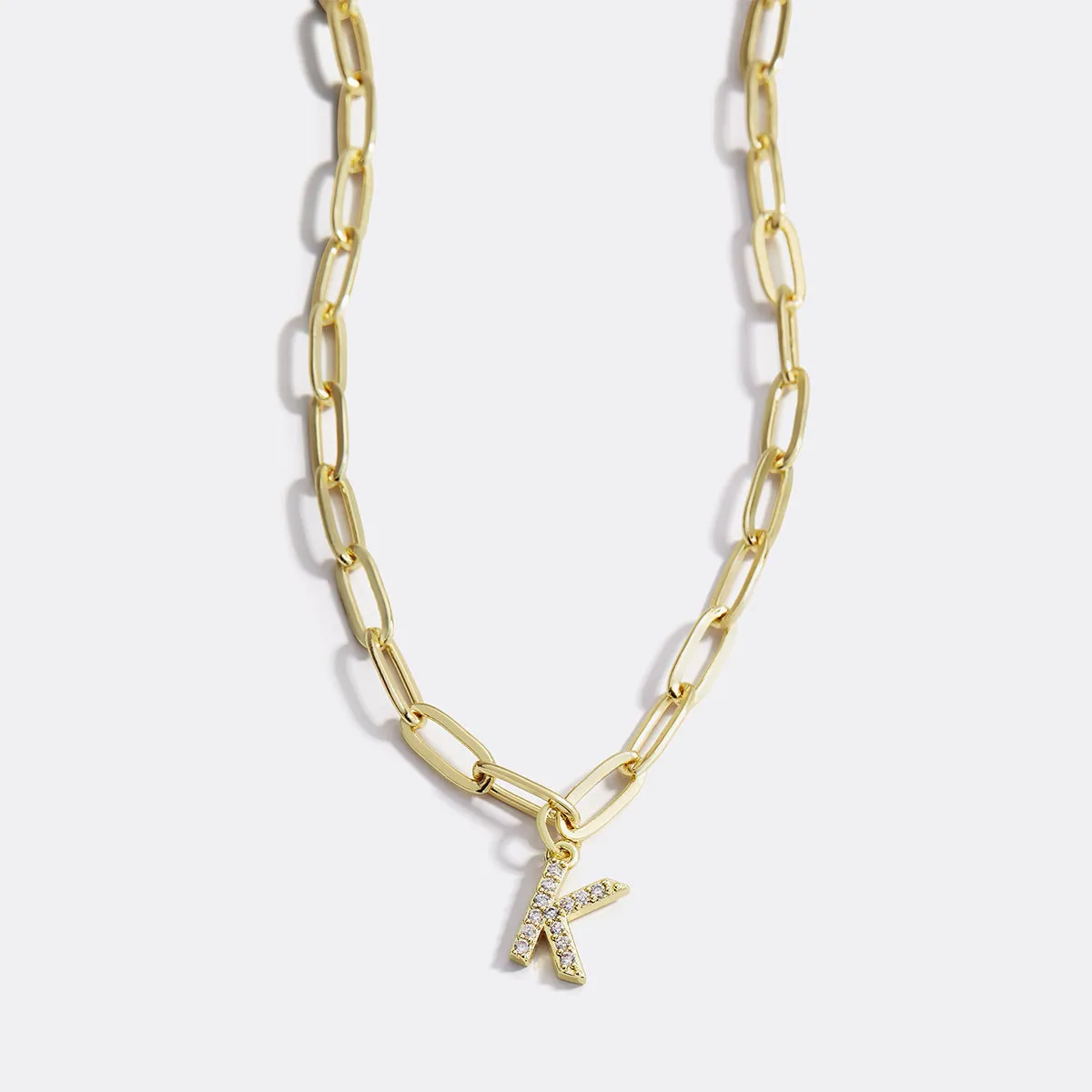 Paperclip Pave Initial Necklace sold by Mint & Lilly product image thumbnail 2