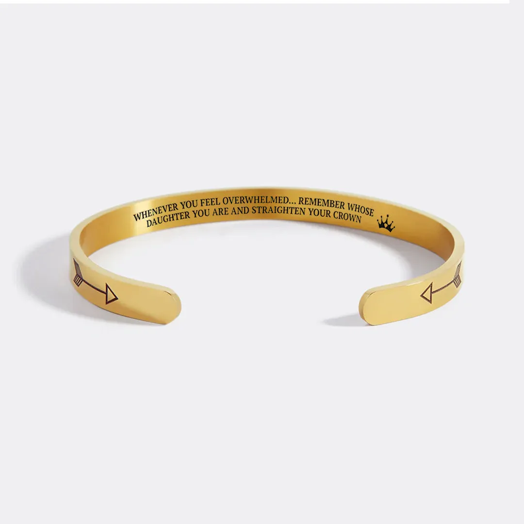 Remember Who You Are and Straighten Your Crown Cuff Bracelet sold by Mint & Lilly product image thumbnail 2