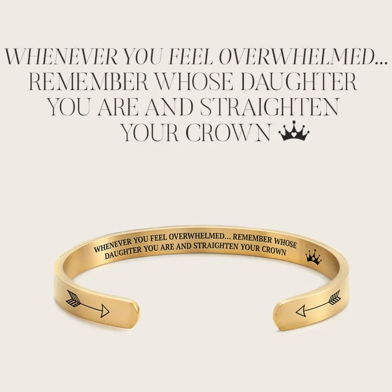 Remember Who You Are and Straighten Your Crown Personalizable Cuff Bracelet sold by Mint & Lilly