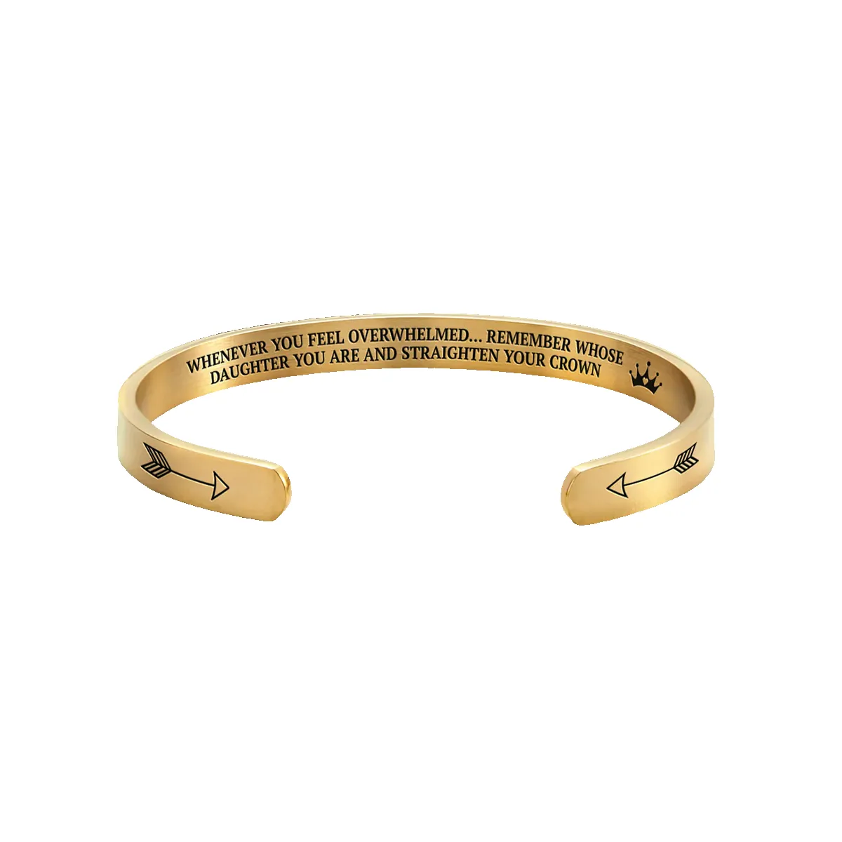Remember Who You Are and Straighten Your Crown Cuff Bracelet sold by Mint & Lilly product image thumbnail 4