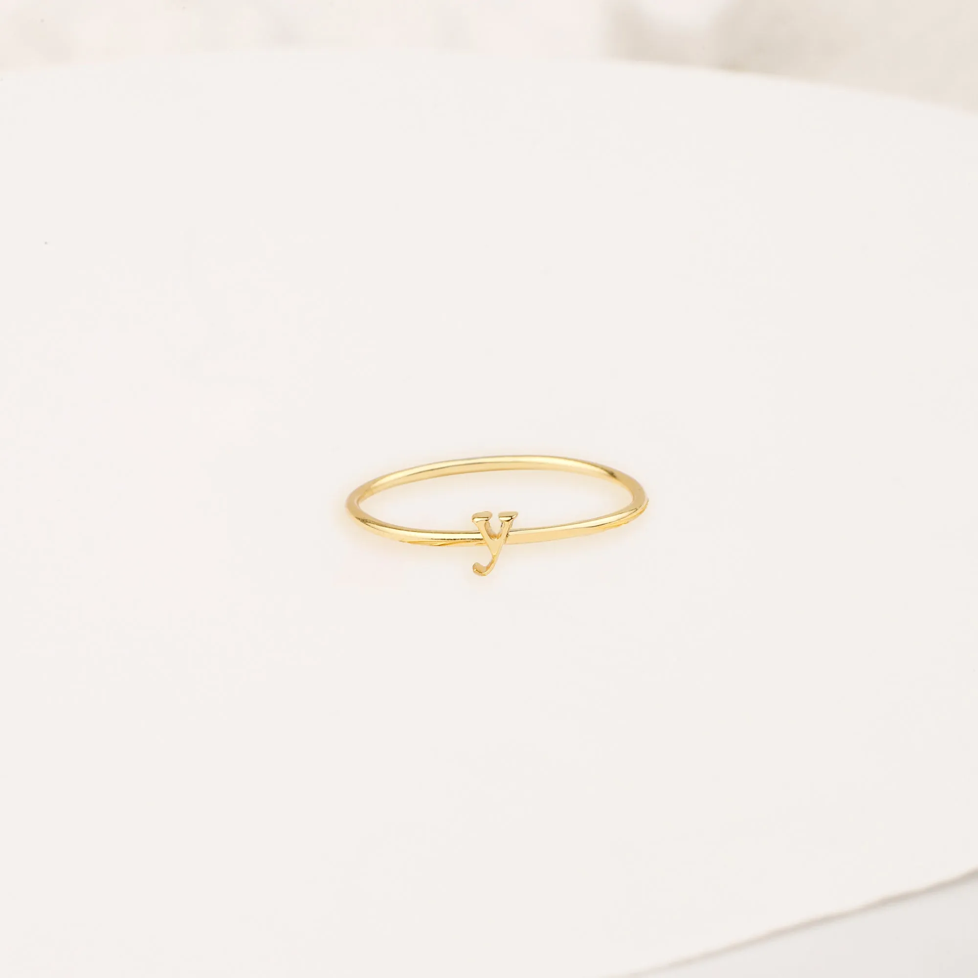 Dainty Stacking Letter Ring sold by Mint & Lilly product image thumbnail 5