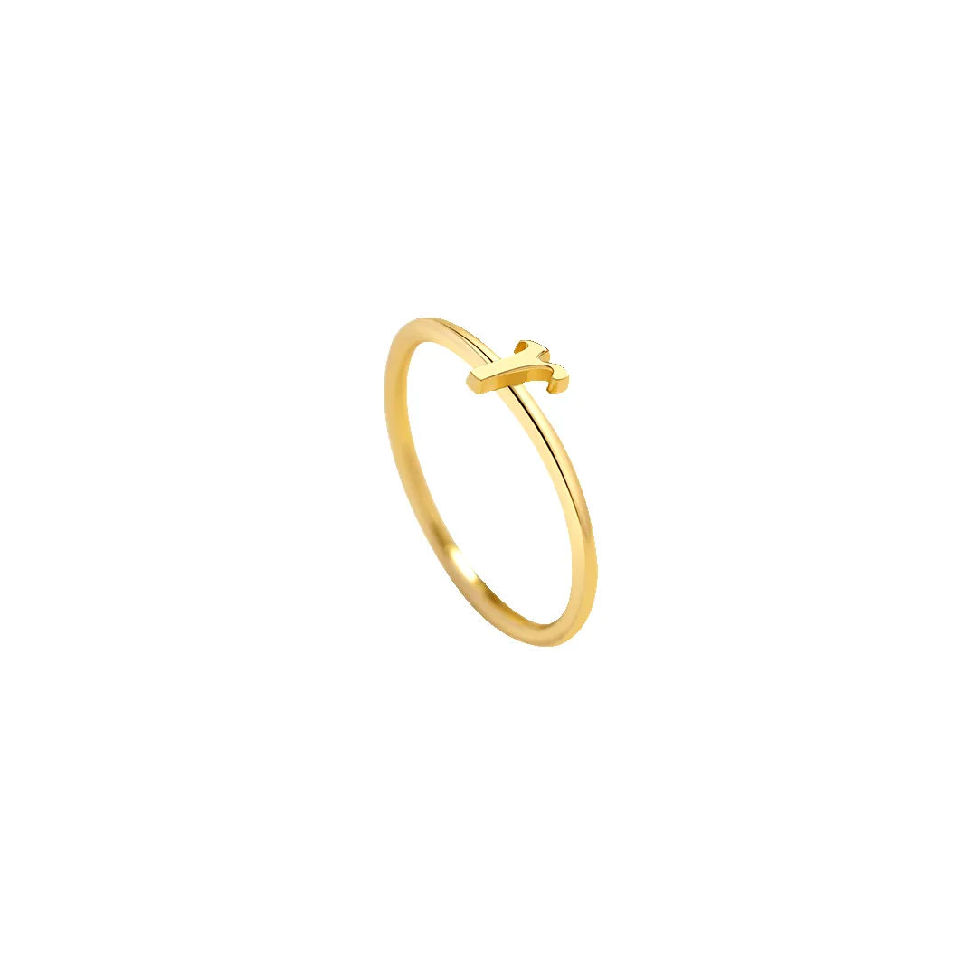 Dainty Stacking Letter Ring sold by Mint & Lilly