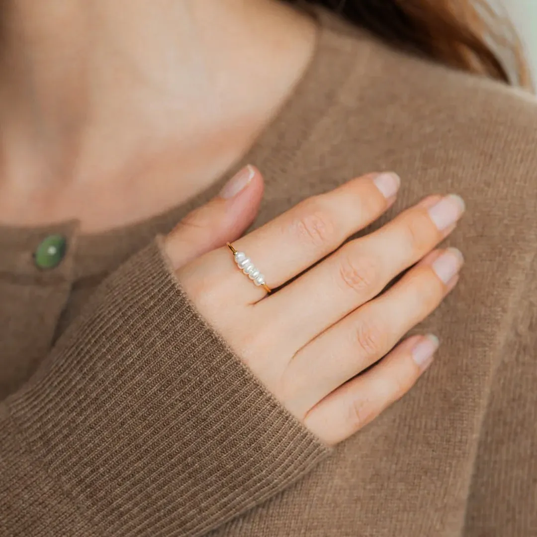 Mini Pearl Ring sold by Mint & Lilly product image thumbnail 4