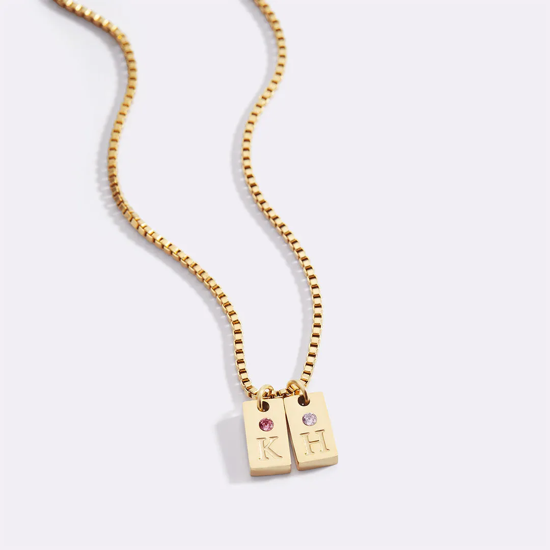 Dainty Pave Tag Initial Necklace sold by Mint & Lilly product image thumbnail 2