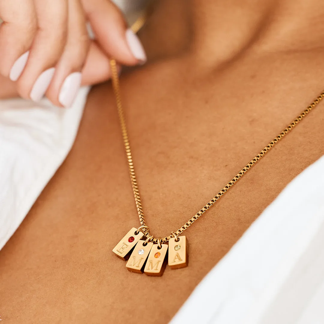 Dainty Pave Tag Initial Necklace sold by Mint & Lilly product image thumbnail 3
