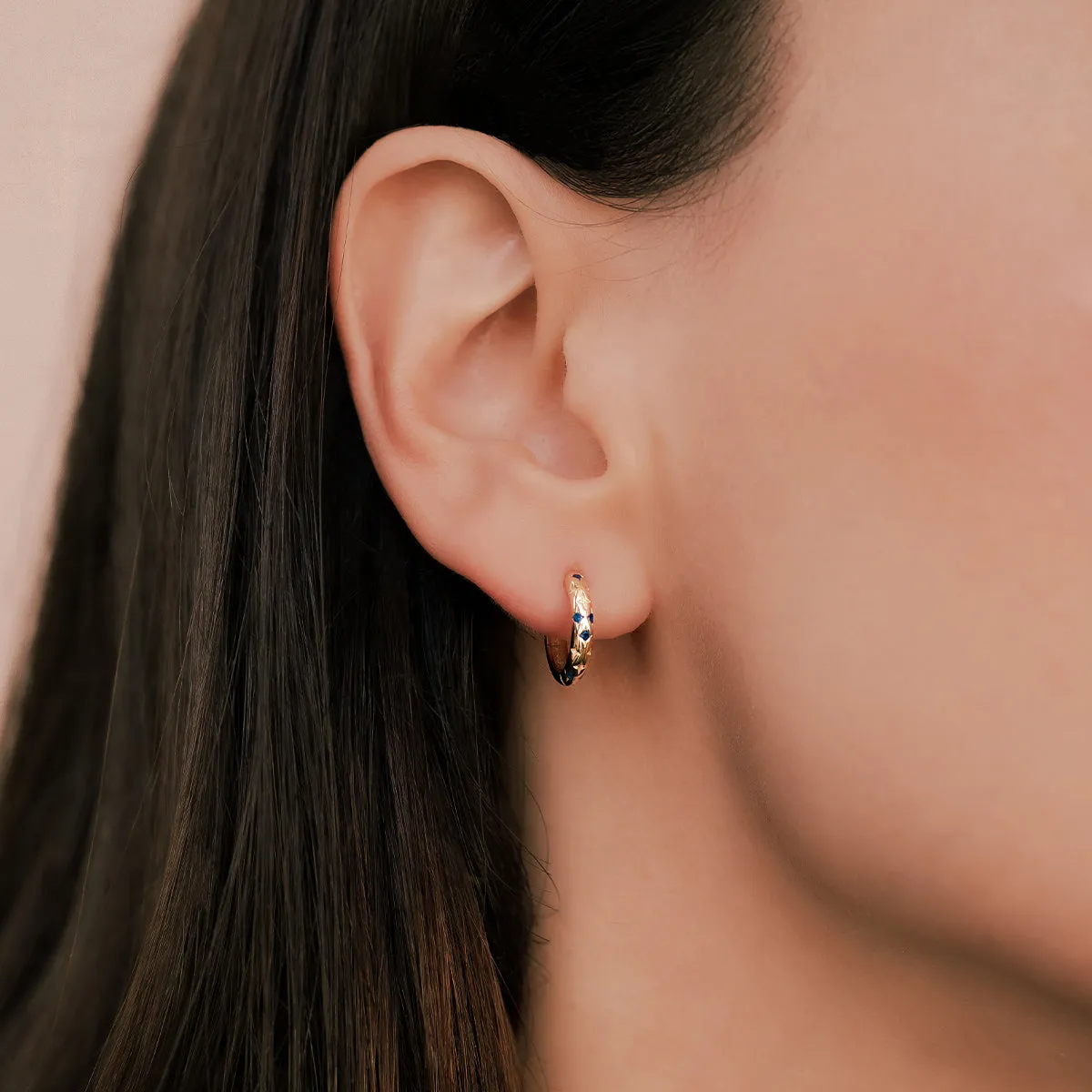 Falling Stars Huggie Hoop Earrings sold by Mint & Lilly product image thumbnail 4