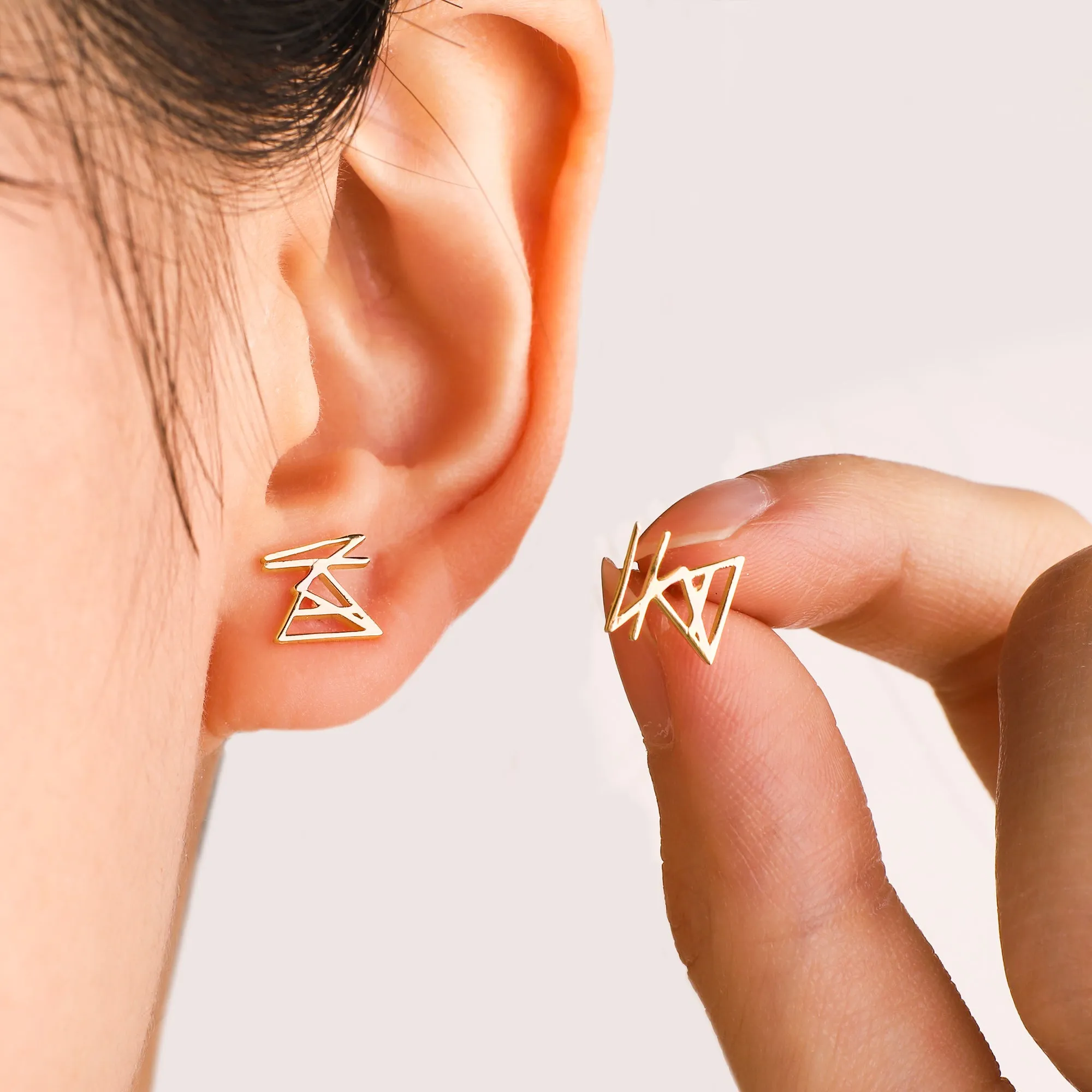 Monogram Name Earrings sold by Mint & Lilly product image thumbnail 5
