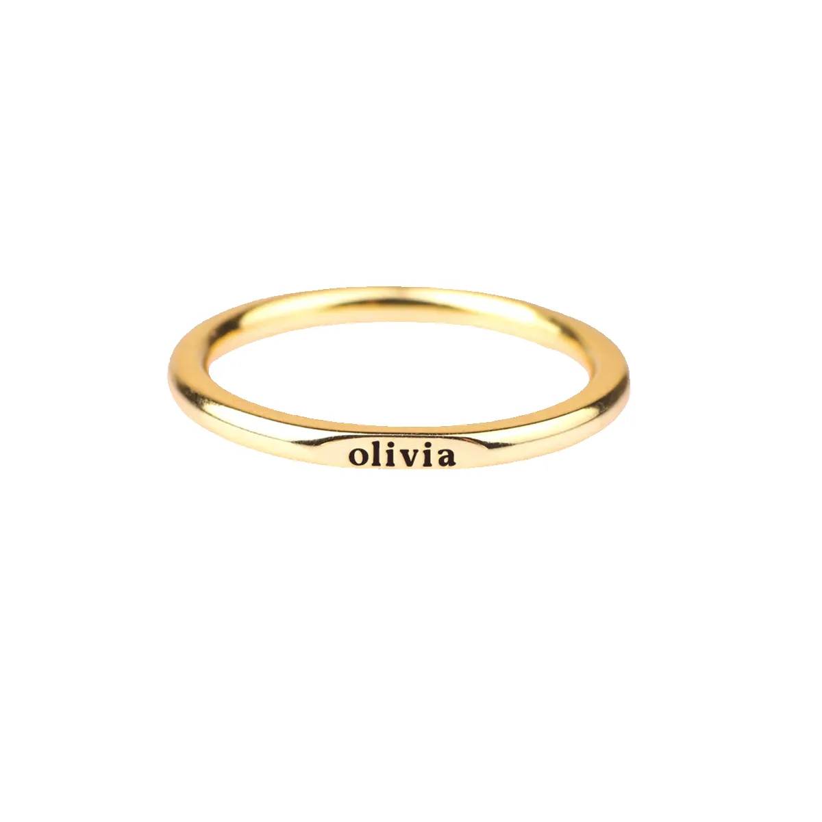 Sterling Silver Flat Top Super Tiny Stackable Name Ring sold by Mint & Lilly product image thumbnail 3