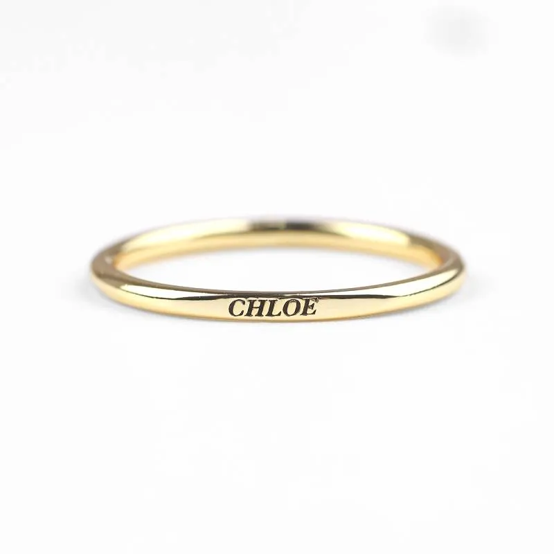 Sterling Silver Flat Top Super Tiny Stackable Name Ring sold by Mint & Lilly product image thumbnail 5
