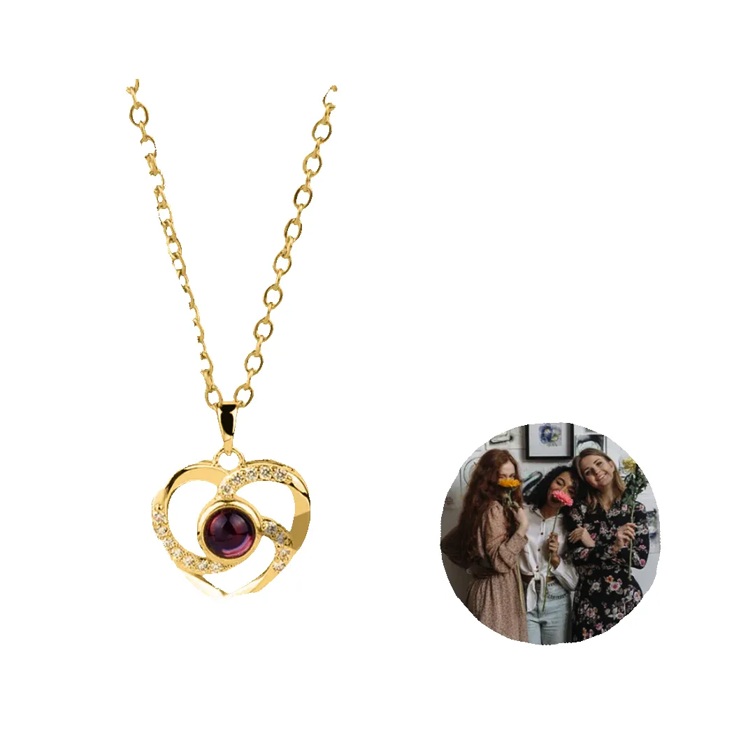 Center of My Heart Pave Photo Necklace sold by Mint & Lilly product image thumbnail 5