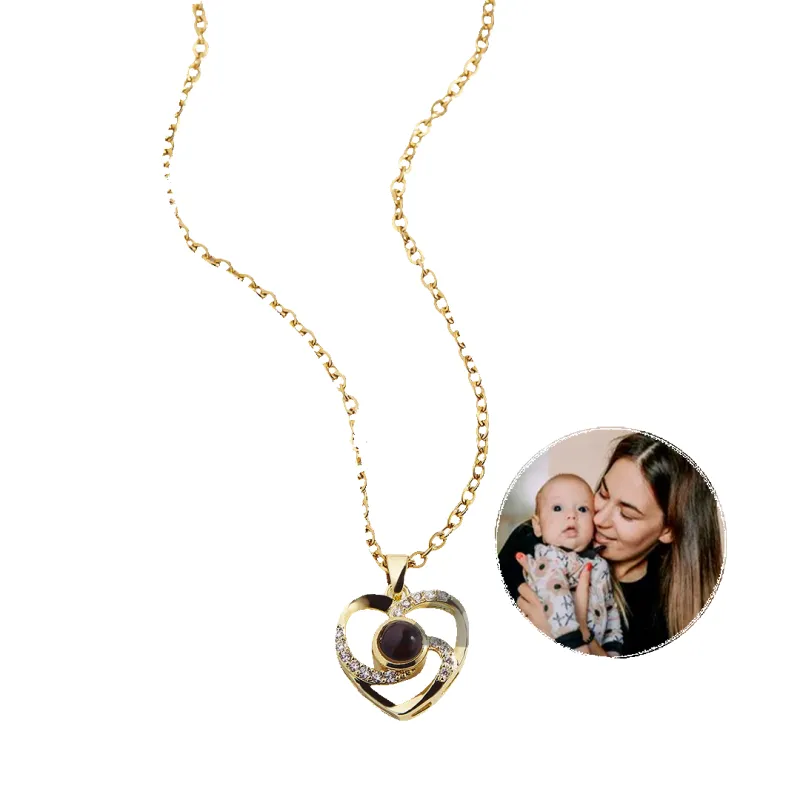 Center of My Heart Pave Photo Necklace sold by Mint & Lilly