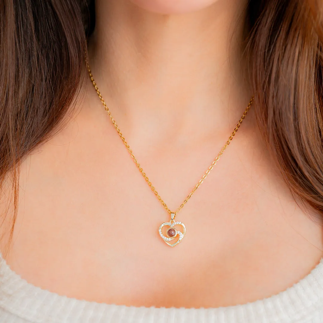 Center of My Heart Pave Photo Necklace sold by Mint & Lilly product image thumbnail 4