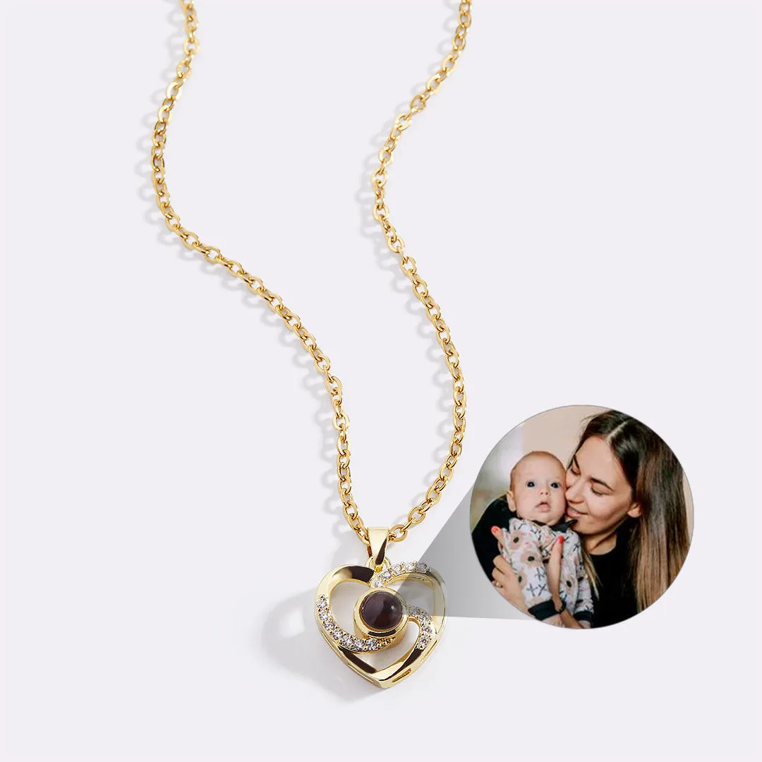 Center of My Heart Pave Photo Necklace sold by Mint & Lilly product image thumbnail 2