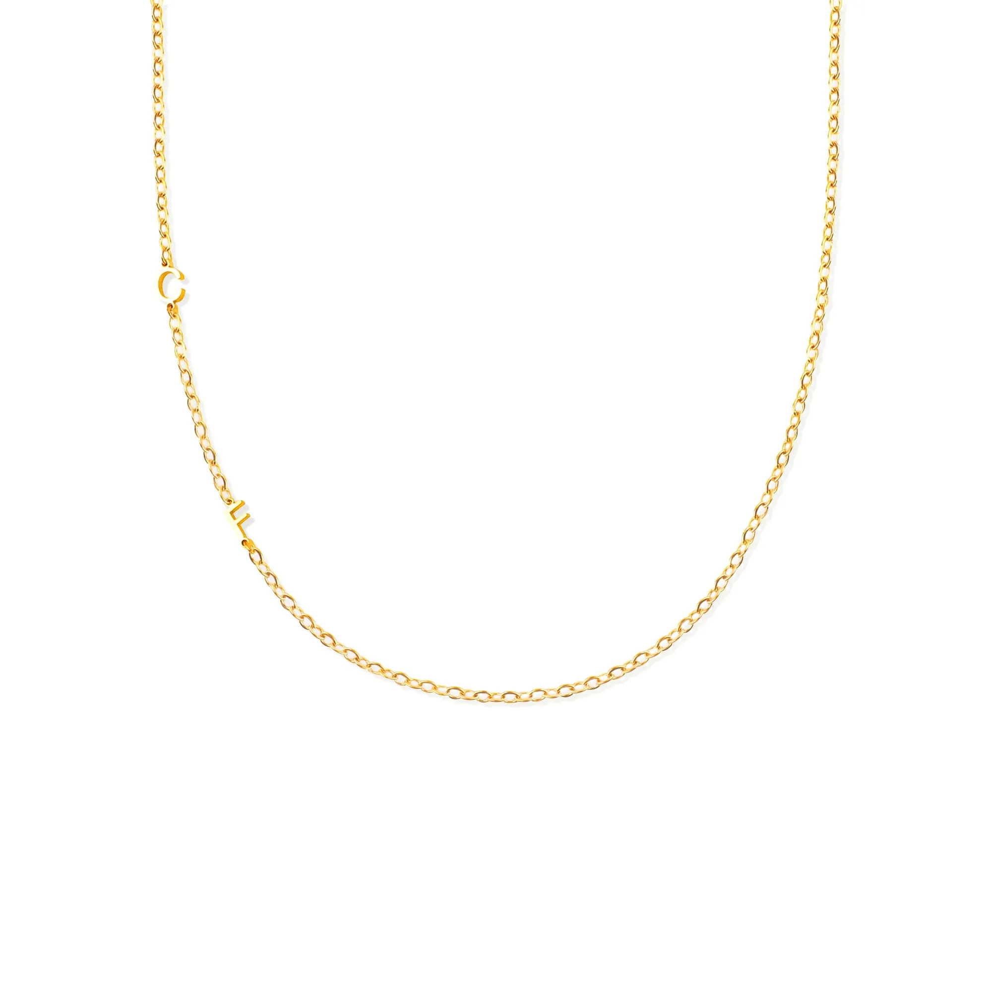 Sideways Initials Necklace sold by Mint & Lilly product image thumbnail 2