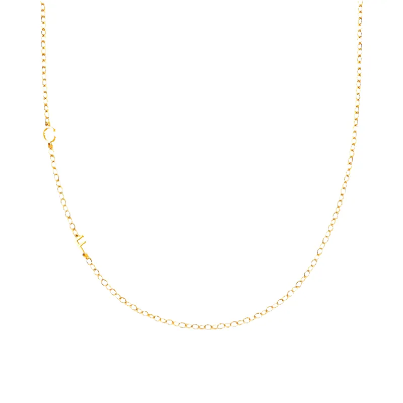 Sideways Initials Necklace made by Mint & Lilly