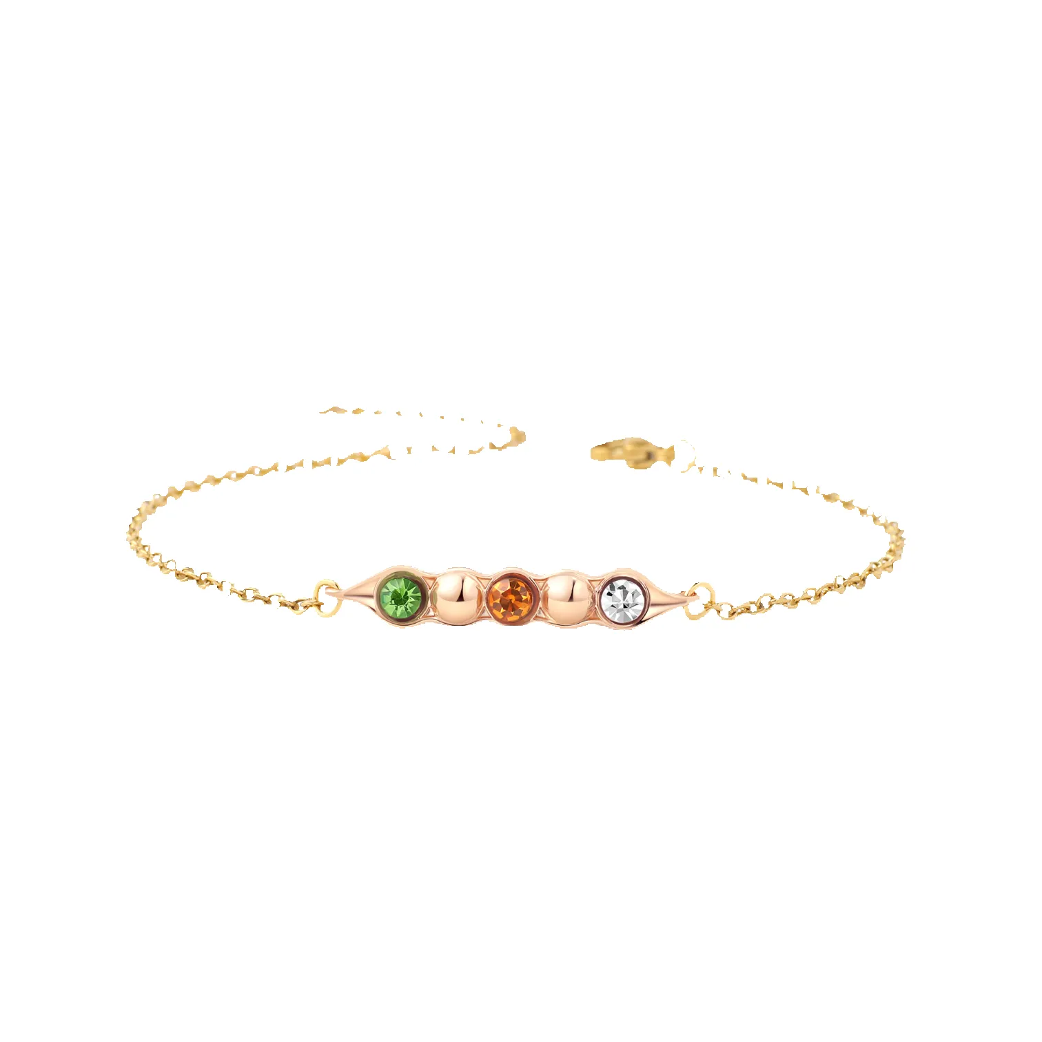 Peas in a Pod Birthstone Bracelet sold by Mint & Lilly