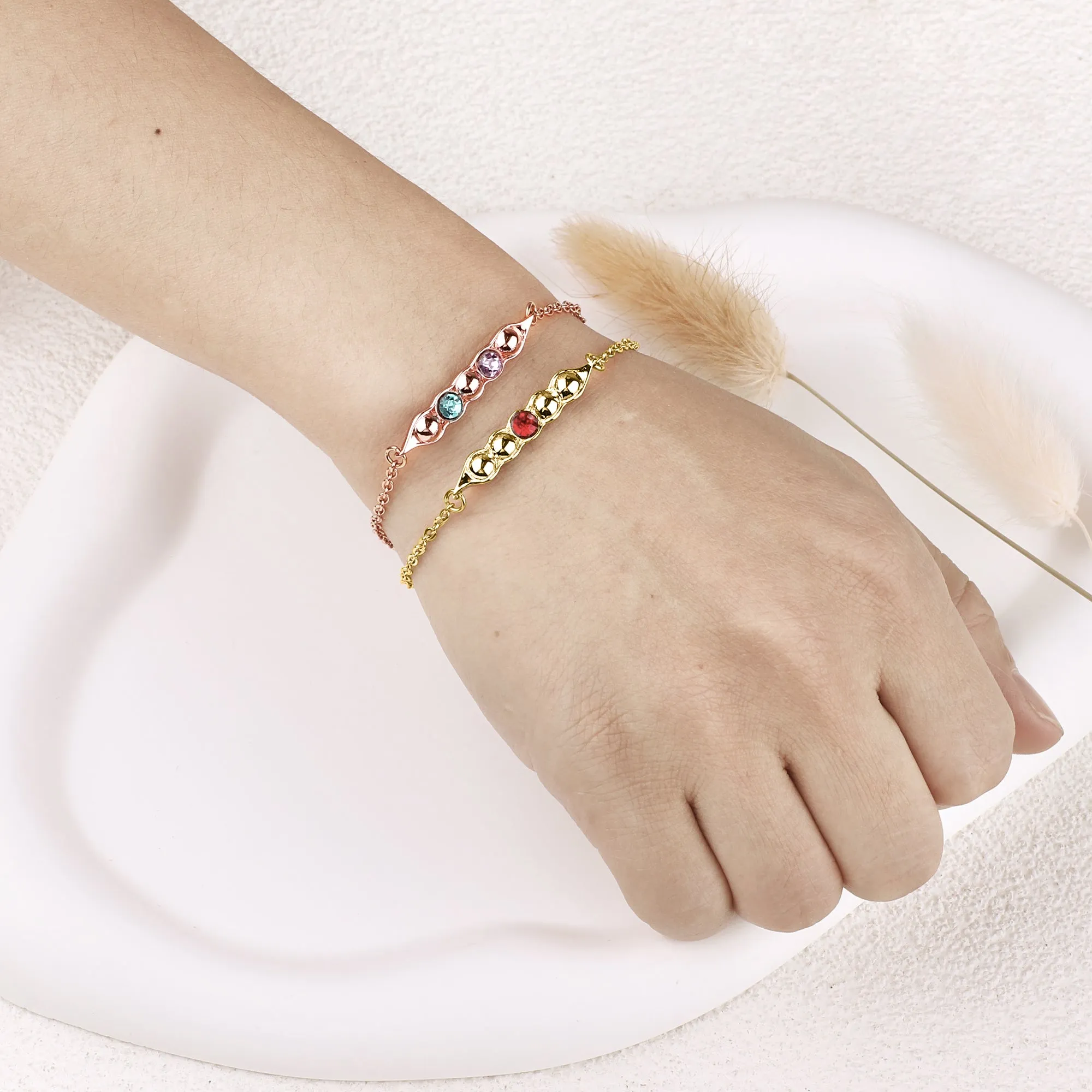 Peas in a Pod Birthstone Bracelet sold by Mint & Lilly product image thumbnail 3