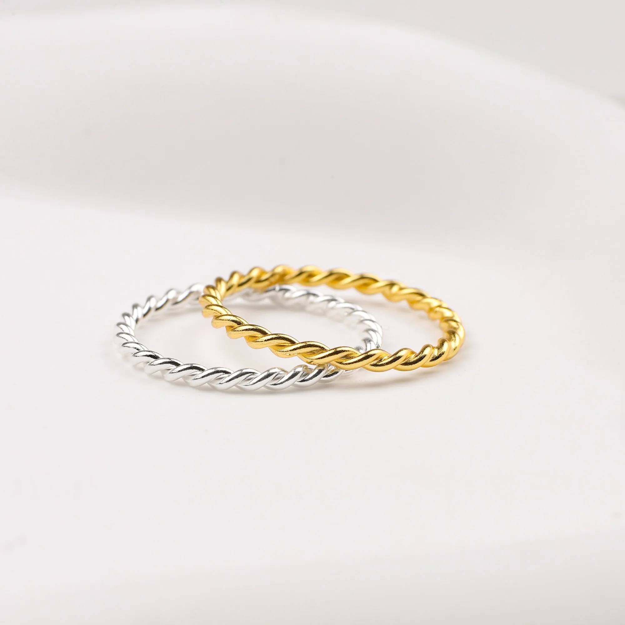 Dainty Braided Stacking Ring sold by Mint & Lilly product image thumbnail 5