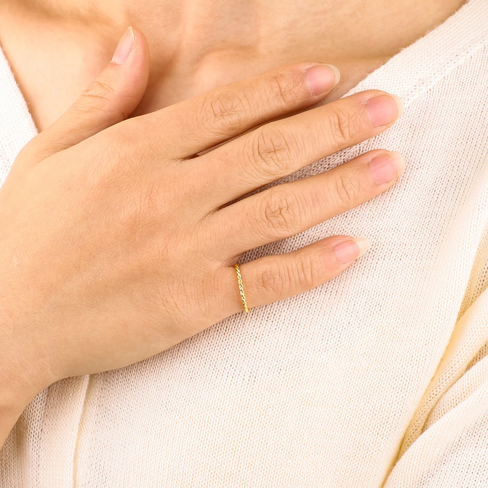 Dainty Braided Stacking Ring sold by Mint & Lilly product image thumbnail 3