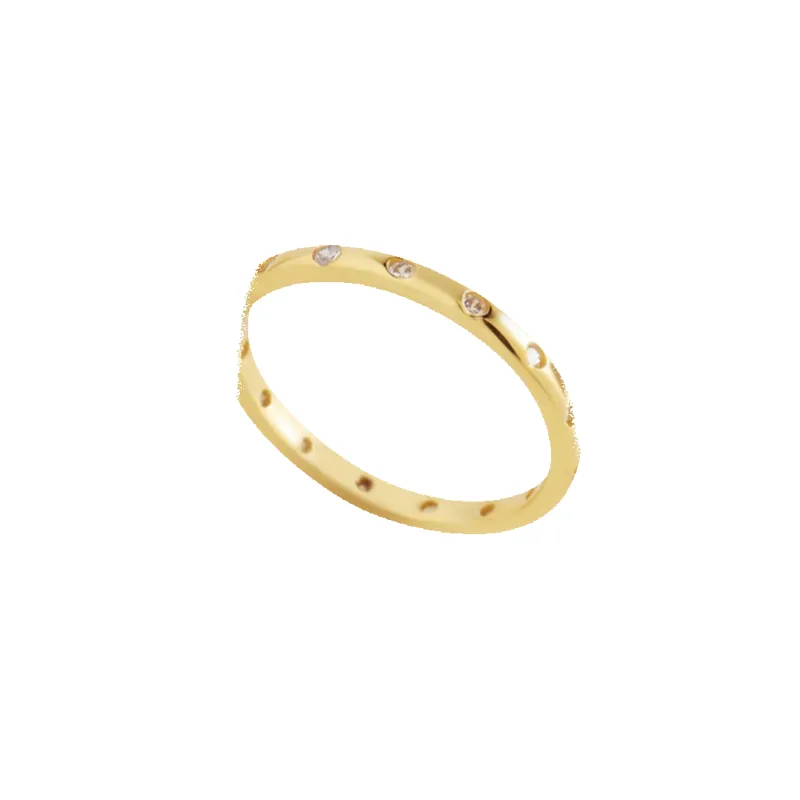 Bezel-Set Tiny Stacking Ring sold by Mint & Lilly