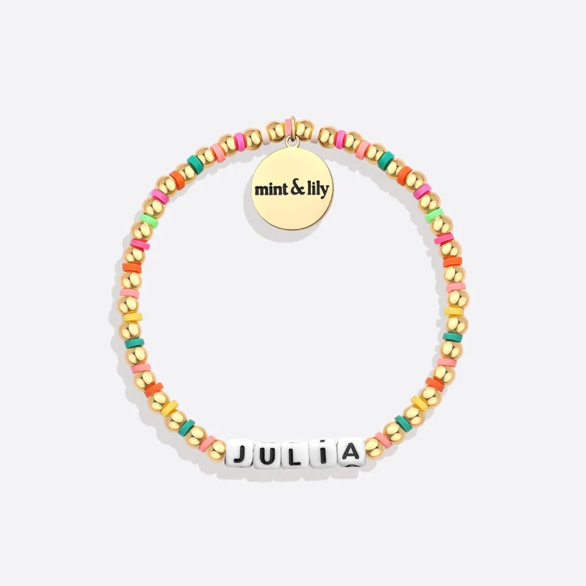 Custom Waterproof Gold Rainbow Beaded Friendship Bracelet sold by Mint & Lilly product image thumbnail 2