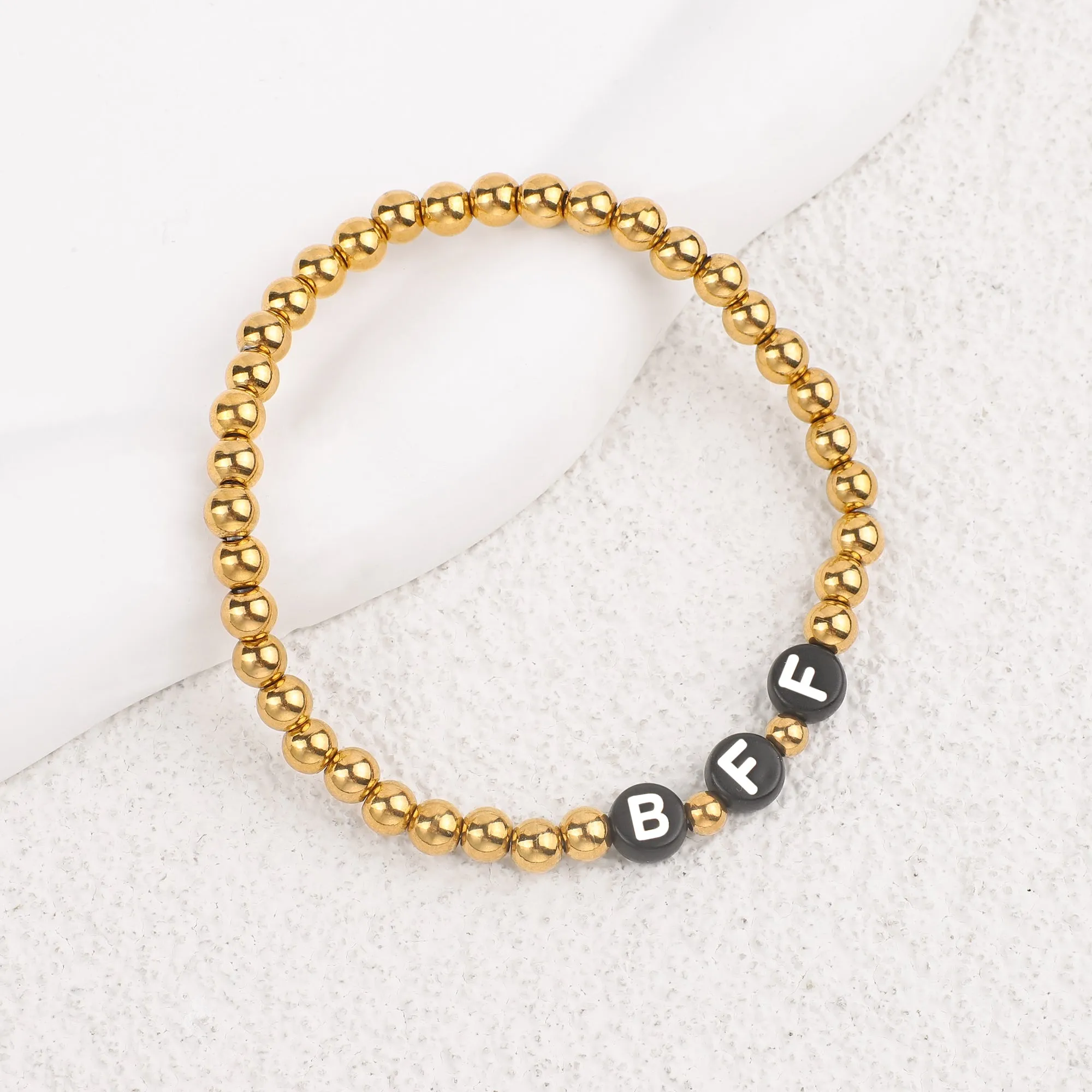 Custom Gold Beaded Name Bracelet sold by Mint & Lilly product image thumbnail 5