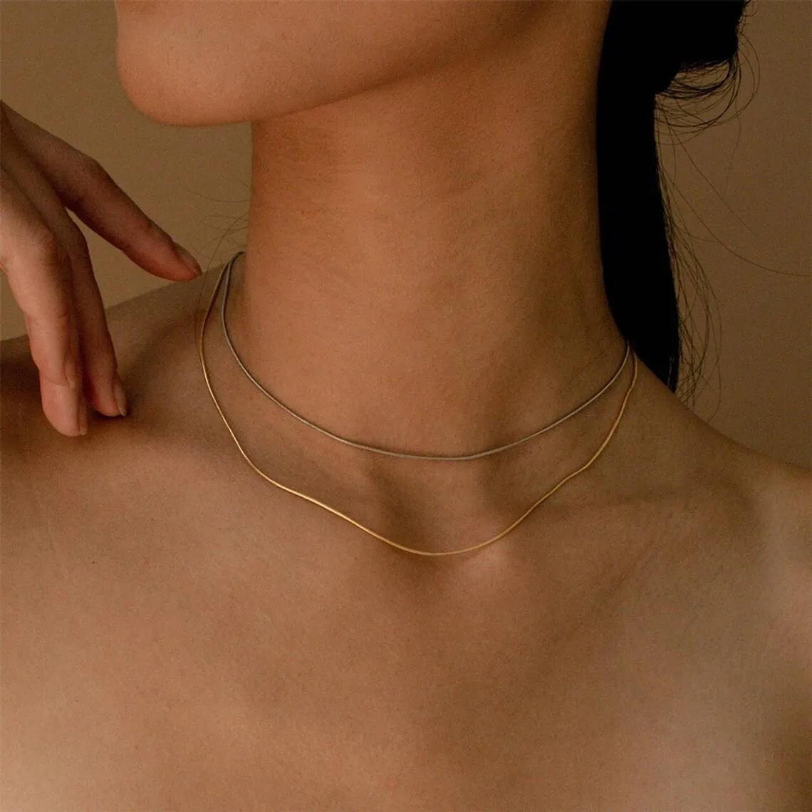 Snake Chain Necklace sold by Mint & Lilly product image thumbnail 5